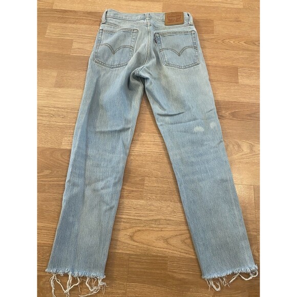 Levis 70s High Slim Straight Jeans Women Size 24 Raw Hem - Picture 13 of 16